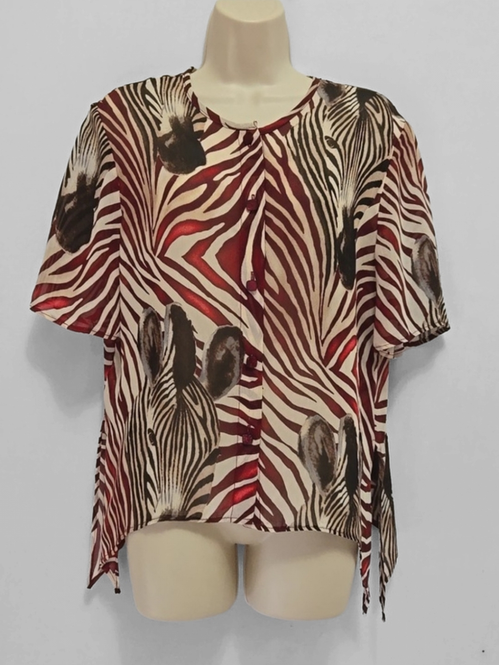 Vintage‎ Joseph Ribkoff Zebra Print Sheer Jacket Button Front Size 10